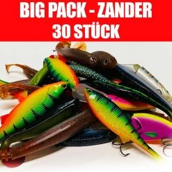 Jackson Big Pack Profi Zanderköder Angelset 6 Bis 14cm – Kunstköder Set – 30 Stück
