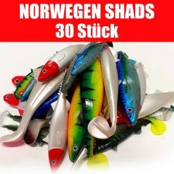 Jackson Sea XXL Profi Norwegen Meeresangeln Köder Gummifische 18 – 30cm Angelset - 30 Stück