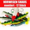 Jackson Sea XXL Profi Norwegen Angeln – Fangfertig Montierte Gummifische. 18 – 28cm Angelset - 12 Stück -Sportfischen Norwegen Shads montiert