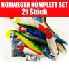 Jackson Profi Norwegen Angelköder Komplett Set. Gummifische & Jigköpfe Angelset - 21 Stück 1 Jackson Profi Norwegen Angelköder Komplett Set. Gummifische & Jigköpfe Angelset - 21 Stück -Sportfischen Norwegen komplett set