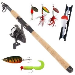 Pro Angelset Komplett Angelcombo Allround. Rute & Rolle & Schnur Köder Zubehör