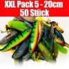 Jackson XXL Profi Angelset 6 Bis 16cm – Gummifisch Set Für Forelle Bis Hecht – 50 Stück -Sportfischen XXL Pack 50 Stueck