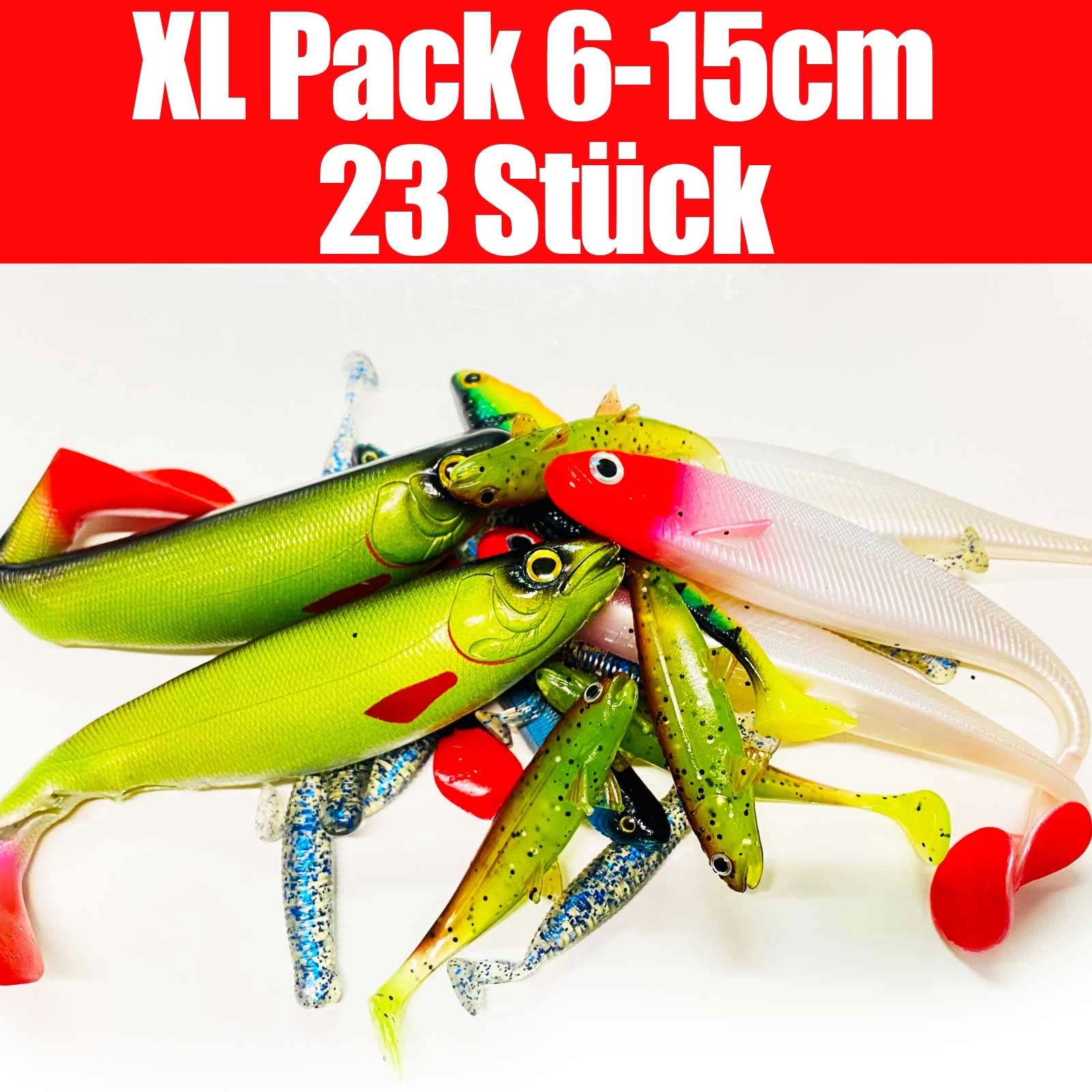 Jackson XL Profi Angelset 6 Bis 15cm – Gummifisch Set Für Forelle Bis Hecht – 23 Stück 3 Jackson XL Profi Angelset 6 Bis 15cm – Gummifisch Set Für Forelle Bis Hecht – 23 Stück