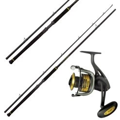 Black Cat Rolle Passion Pro & Black Cat Rute 2,40m 600g Wels Waller Angelset Combo