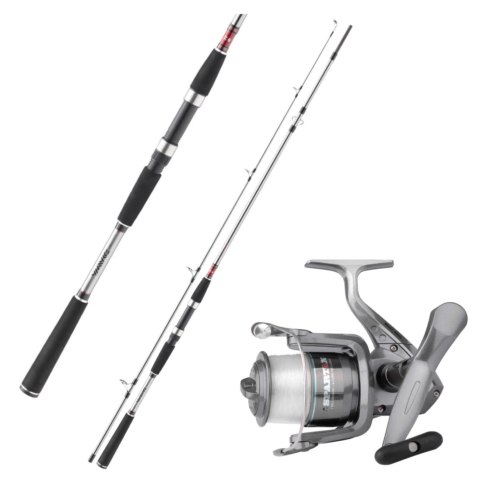 Daiwa Rute + Spro Rolle + Schnur Meeresangeln Boot Combo Angelset 3 Daiwa Rute + Spro Rolle + Schnur Meeresangeln Boot Combo Angelset