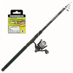 Jenzi Aalrute + Angelrolle + Schnur + Gebundene Haken Aal-Angeln Combo Angelset