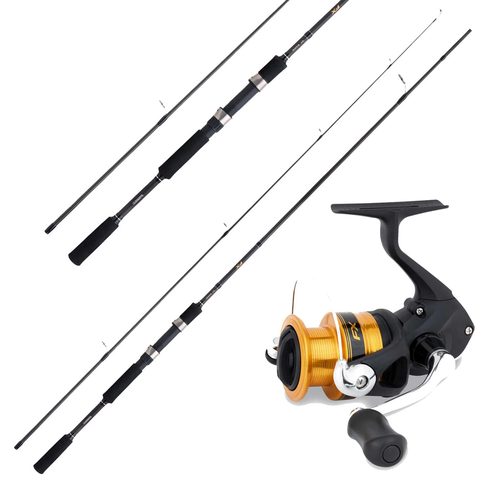 Shimano Rolle FX & Shimano Rute 2,70m 14-40g FX XT Allroundangeln Combo Angelset 3 Shimano Rolle FX & Shimano Rute 2,70m 14-40g FX XT Allroundangeln Combo Angelset