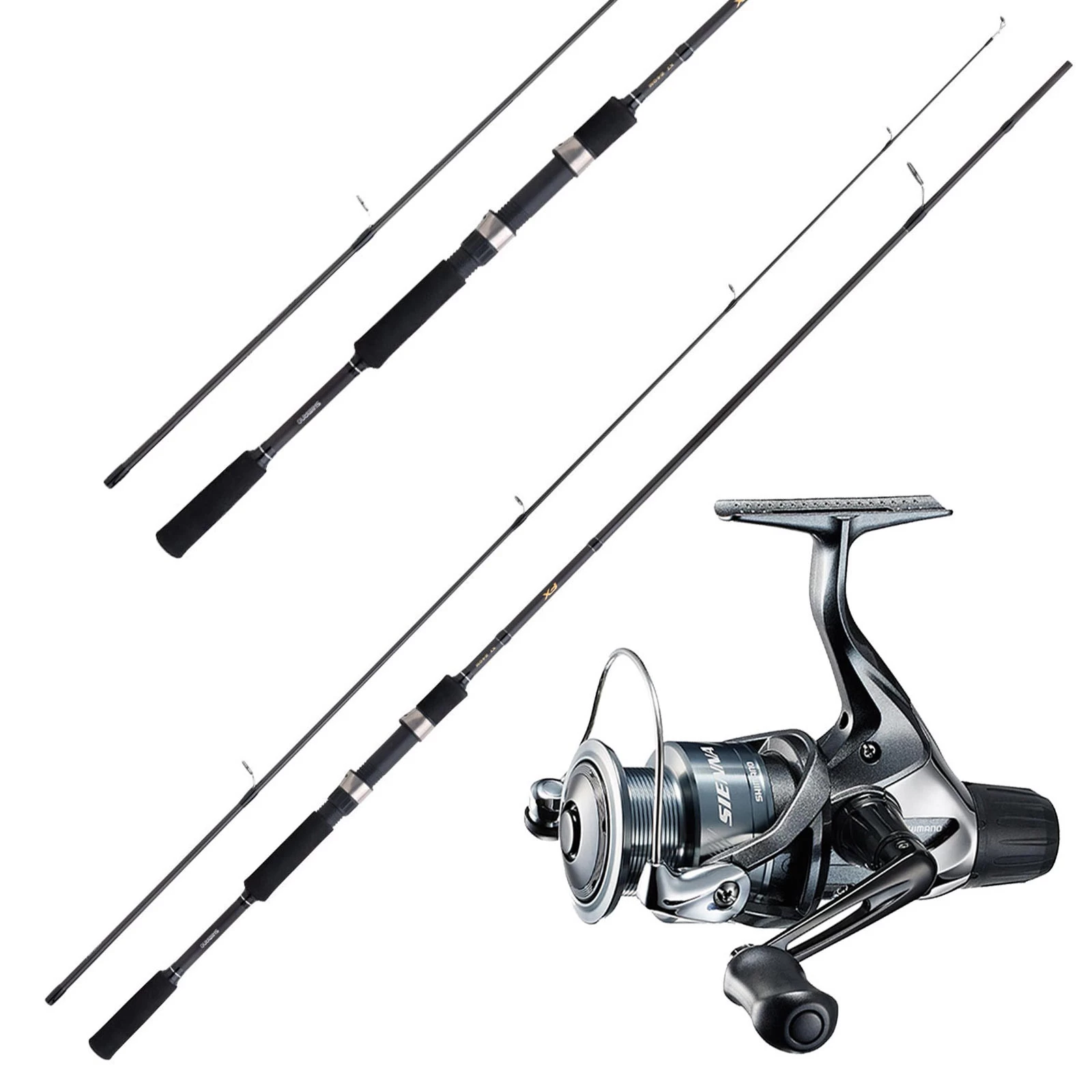 Shimano Rolle Sienna & Shimano Rute 2,70m 20-50g Hecht + Zander Combo Angelset 3 Shimano Rolle Sienna & Shimano Rute 2,70m 20-50g Hecht + Zander Combo Angelset