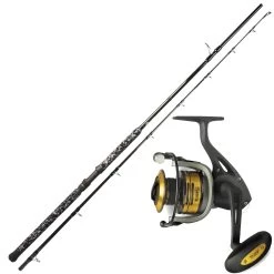 Wels Waller Angelset Zeck Welsrute Wallerrute Mit Black Cat Rolle - Combo No.2