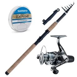 WFT 3,00m Teleskoprute & Shimano Rolle & Schnur Allround Profi Angelset Combo